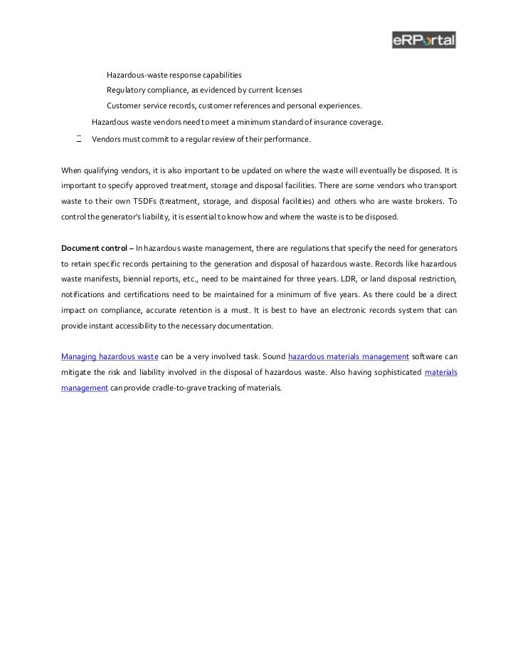 Best Practices for Hazardous Waste Management