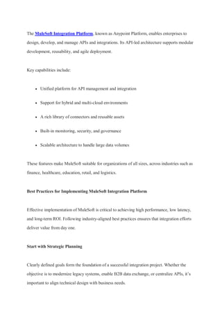 Best Practices for Implementing MuleSoft Integration Platform with ...