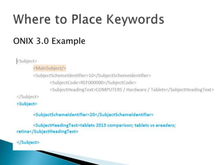 ONIX 3.0 Example
 