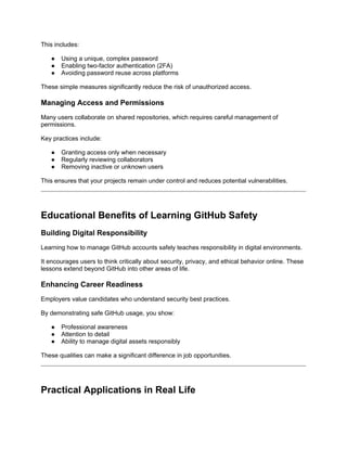 Comprehensive Guide to Using GitHub Accounts Safely in 2026 | DOCX