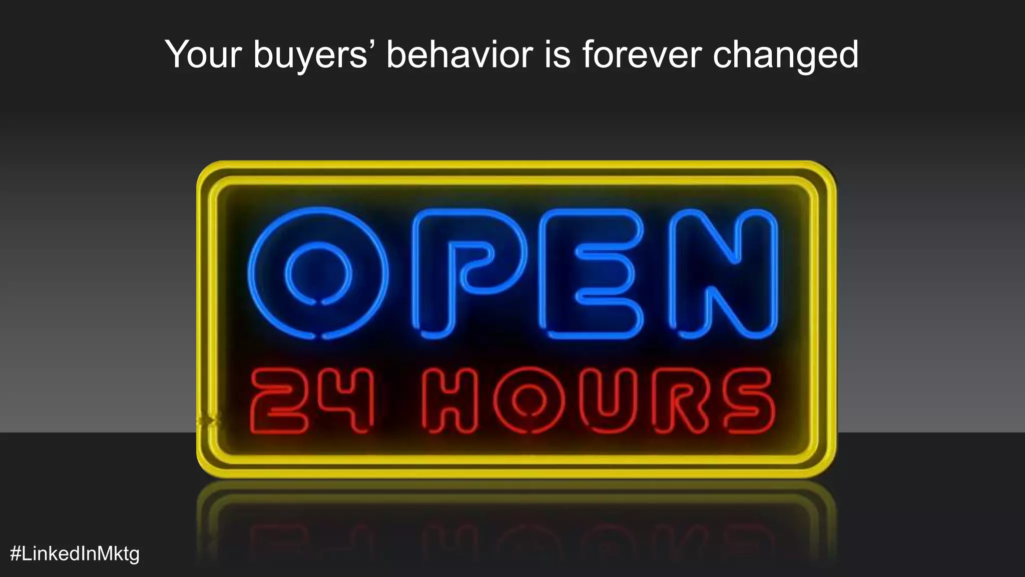 Your buyers’ behavior is forever changed 
#LinkedInMktg 
 