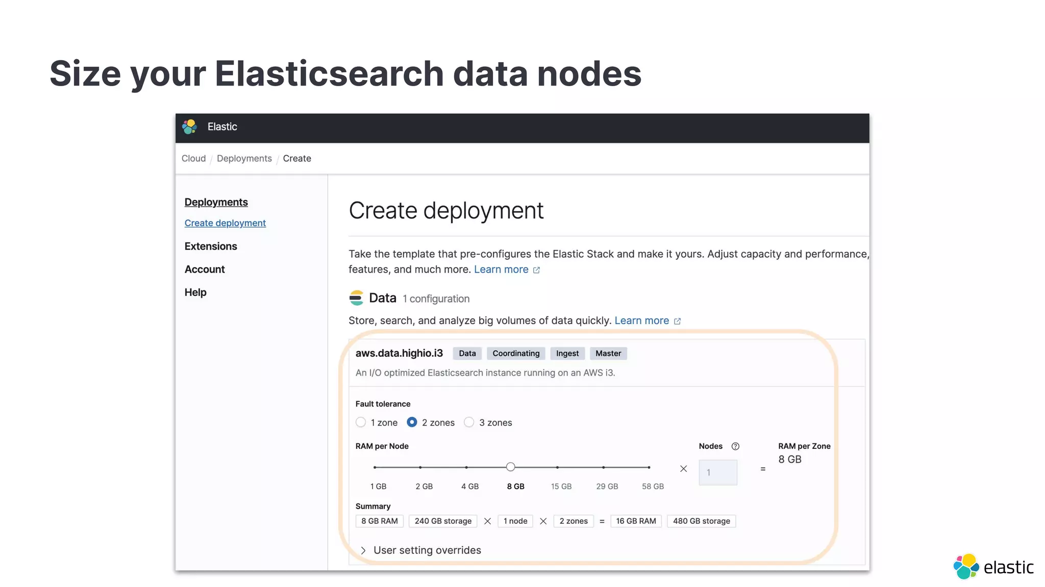 Size your Elasticsearch data nodes
 