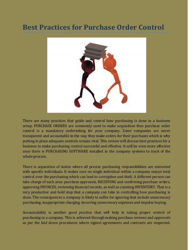 Best Practices For Purchase Order Control