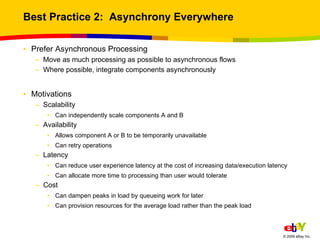 Best Practice 2:  Asynchrony Everywhere <ul><li>Prefer Asynchronous Processing </li></ul><ul><ul><li>Move as much processi...