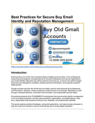 Best Practices for Secure Email Identity and Reputation Management | DOCX