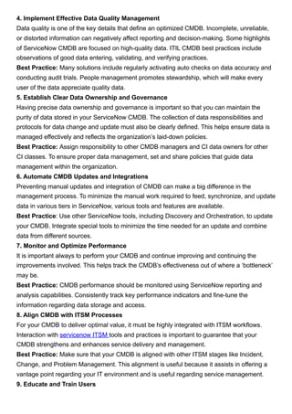 Best Practices for Servicenow CMDB 2024. | PDF