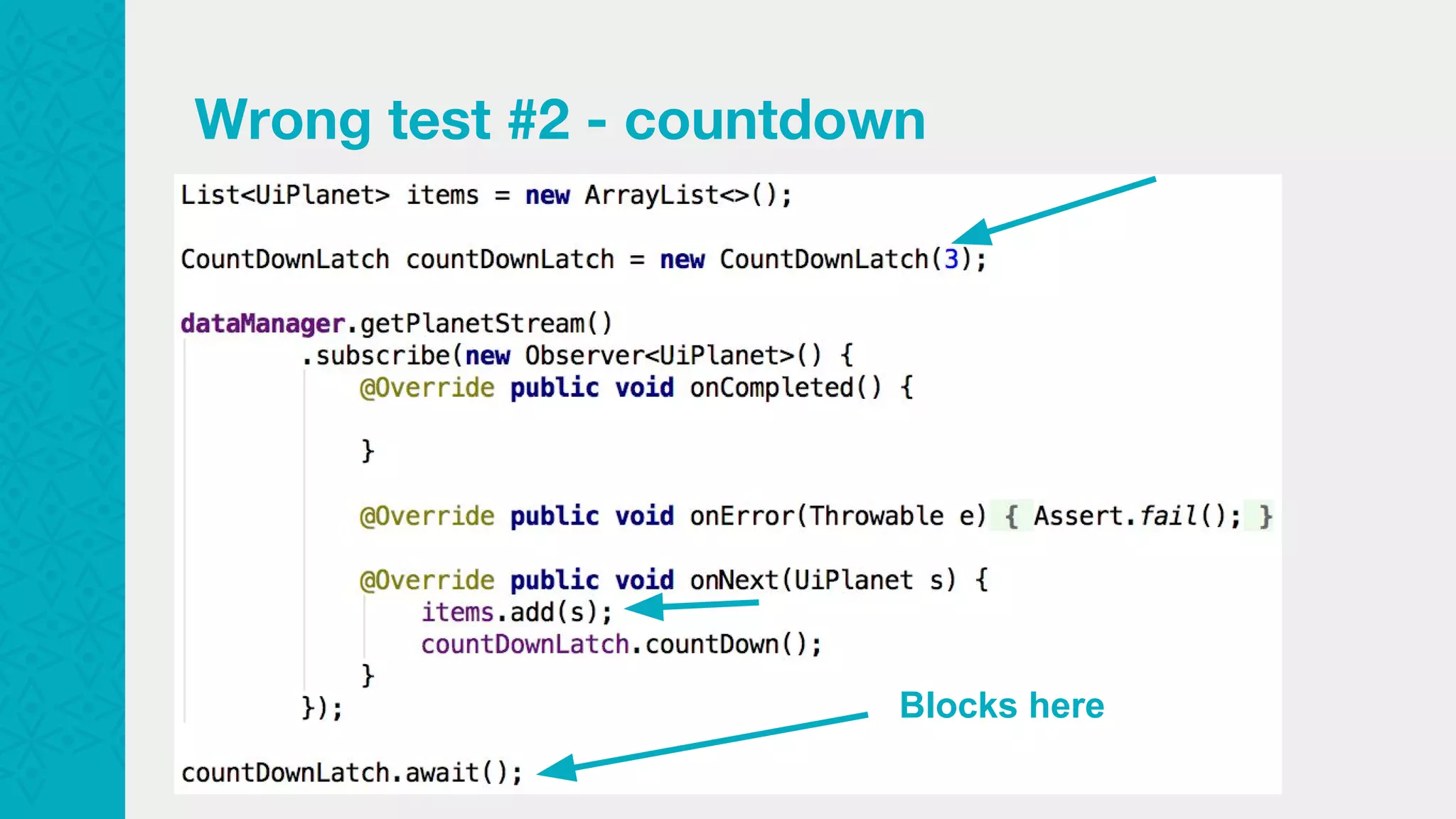 Wrong test #2 - countdown Blocks here 