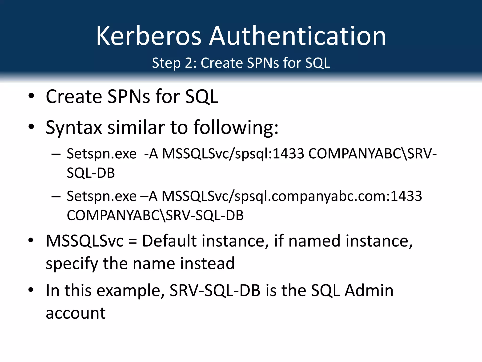 Kerberos AuthenticationSecurity, Security, Security