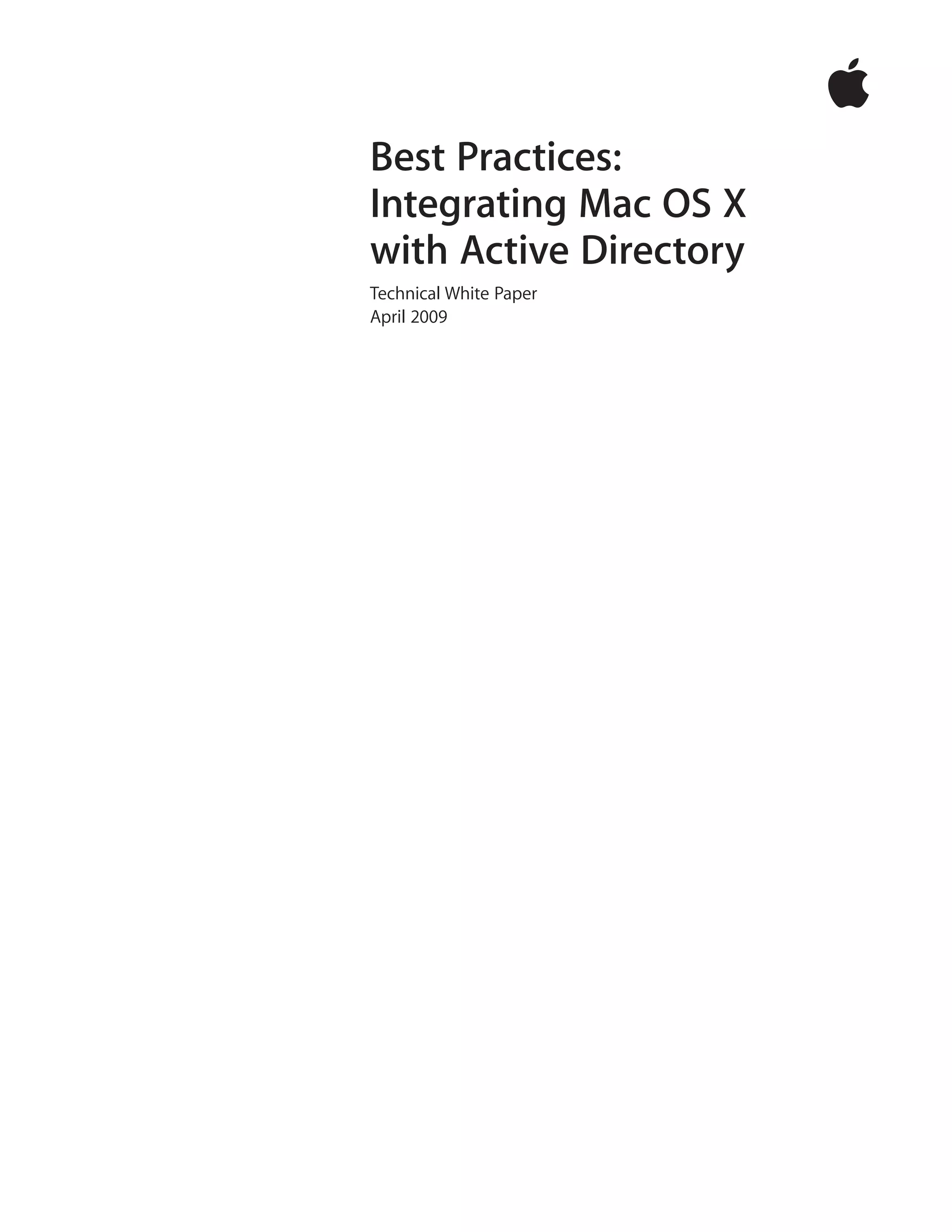 เอกสาร แนวทาง การอินติเกรท Mac OS X เข้ากับ ระบบ Active Directory ...