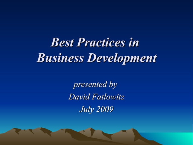 Best Practices In Business Development | PPT
