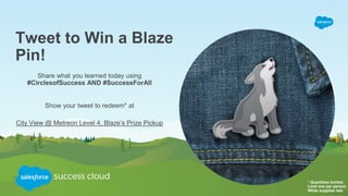 Tweet to Win a Blaze
Pin!
Share what you learned today using
#CirclesofSuccess AND #SuccessForAll
Show your tweet to redeem* at
City View @ Metreon Level 4, Blaze’s Prize Pickup
* Quantities limited.
Limit one per person.
While supplies last.
 