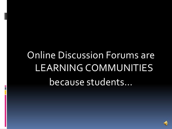 Best Practices In Discussion Forums