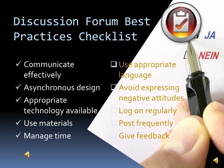 Best Practices In Discussion Forums