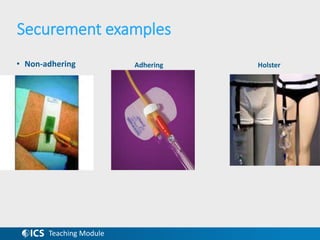 Teaching Module
Securement examples
• Non-adhering Adhering Holster
 