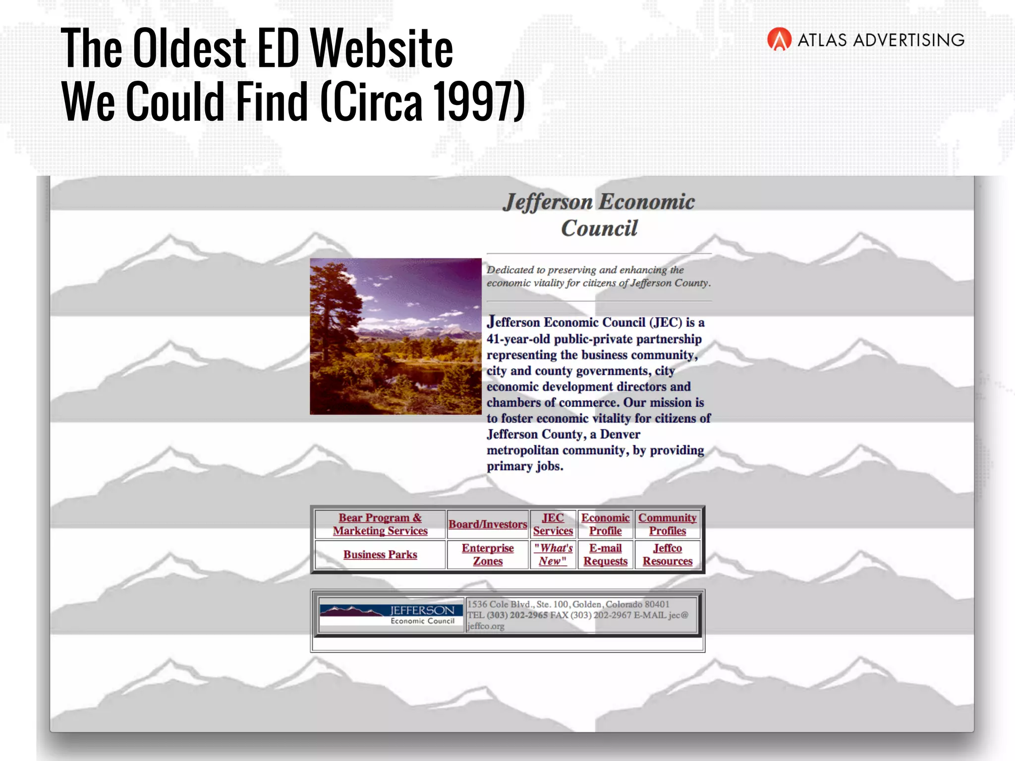 The Oldest ED Website
We Could Find (Circa 1997)
 