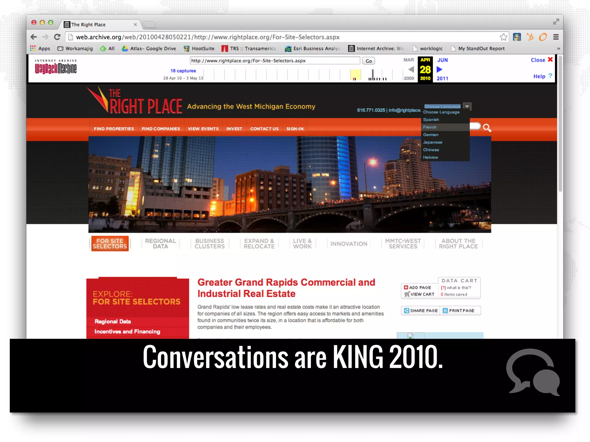 Conversations are KING 2010.
 