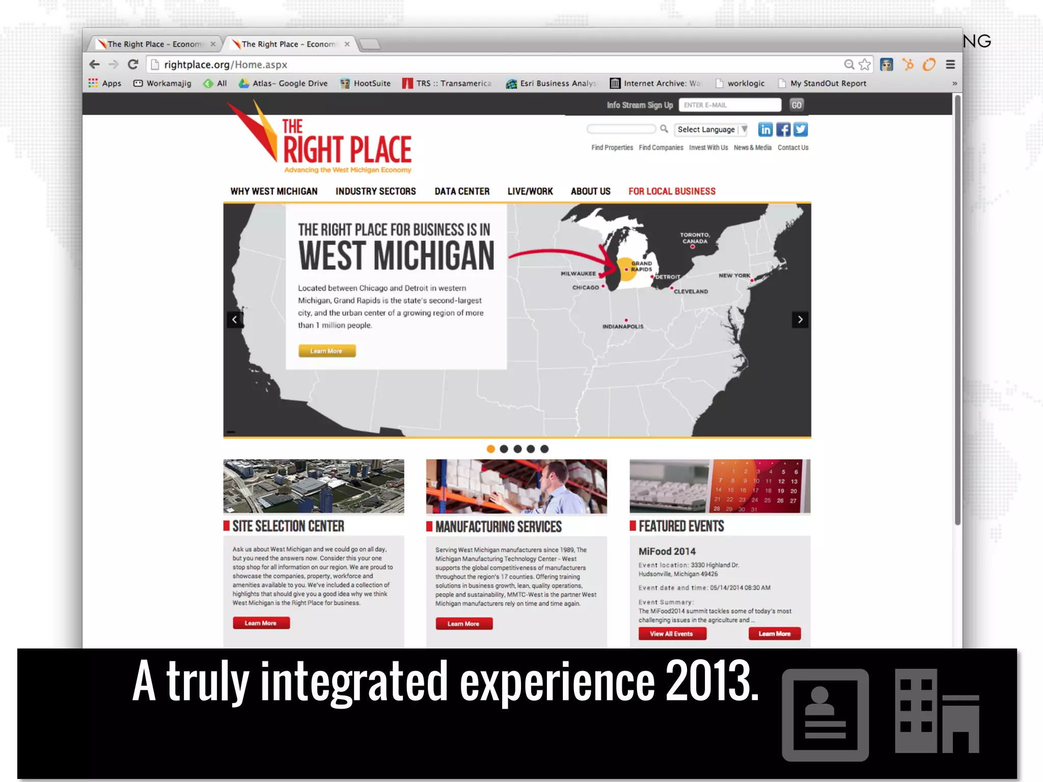 A truly integrated experience 2013.
 