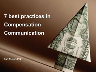 7 best practices in Compensation Communication Kurt Nelson, PhD 