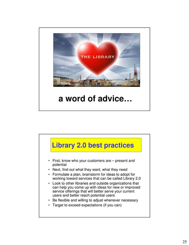 Best practices in library services
