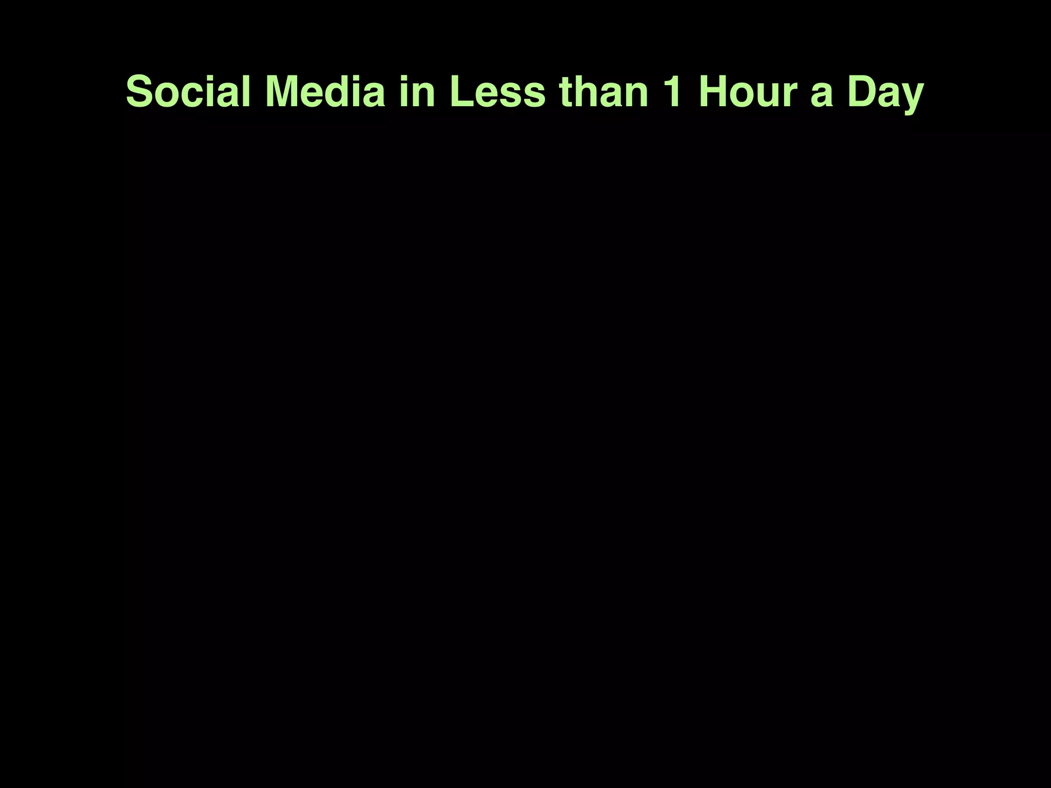 Social Media in Less than 1 Hour a Day
 