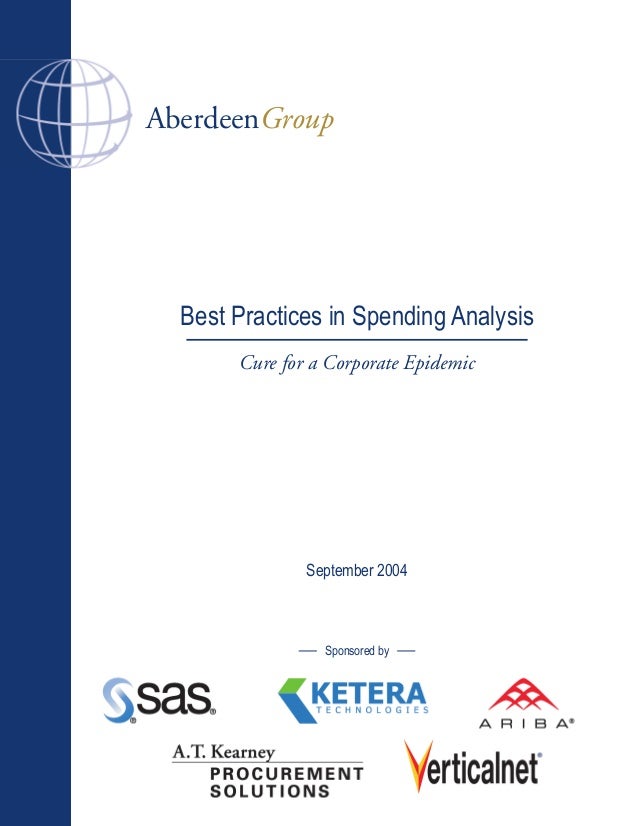 Best Practices In Spending Analysis Cure For A Corporate Epidemic