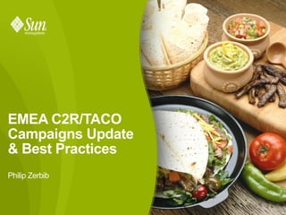 EMEA C2R/TACO
Campaigns Update
& Best Practices
Philip Zerbib



                   1
 