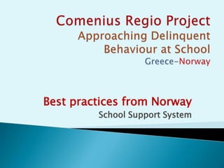 Best practices from Norway
School Support System
 
