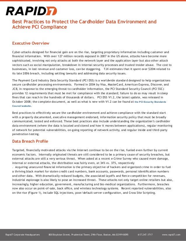 Best Practices to Protect Cardholder Data Environment and Achieve PCI…