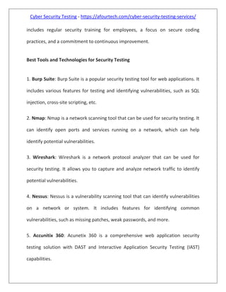 Best Practices, Types, and Tools for Security Testing in 2023.docx