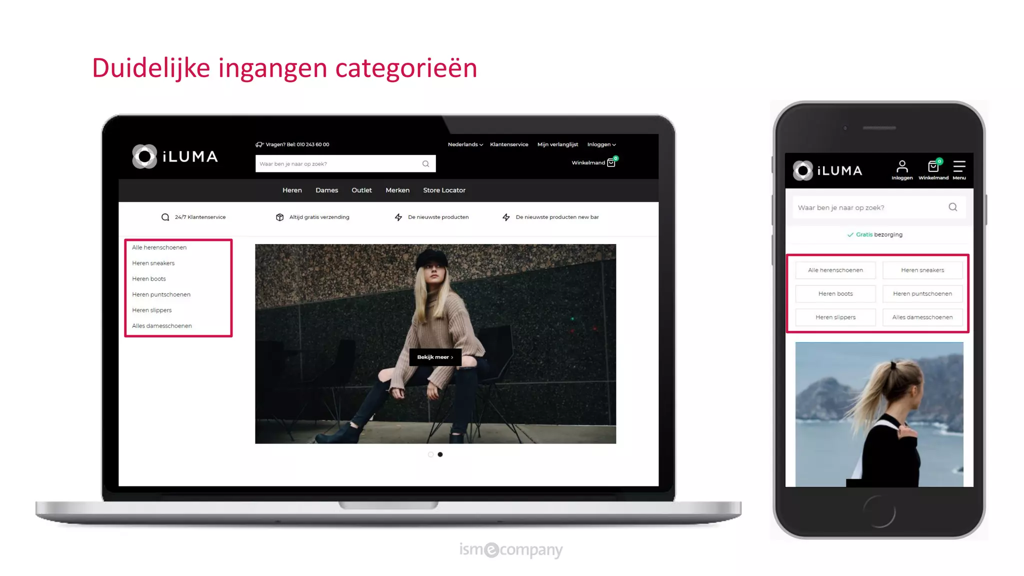 Duidelijke ingangen categorieën
 