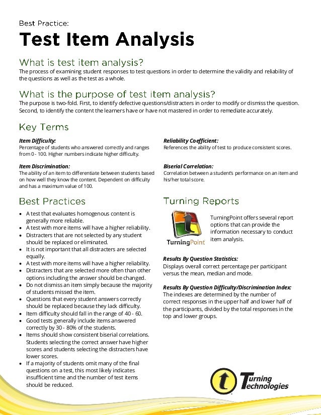Best practice test_item_analysis