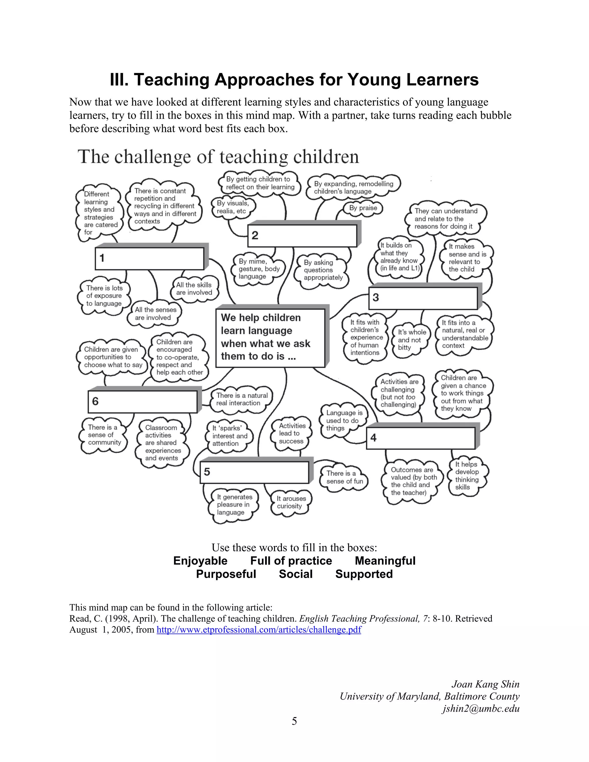 Best practice to teaching english for young learners by jshin | PDF