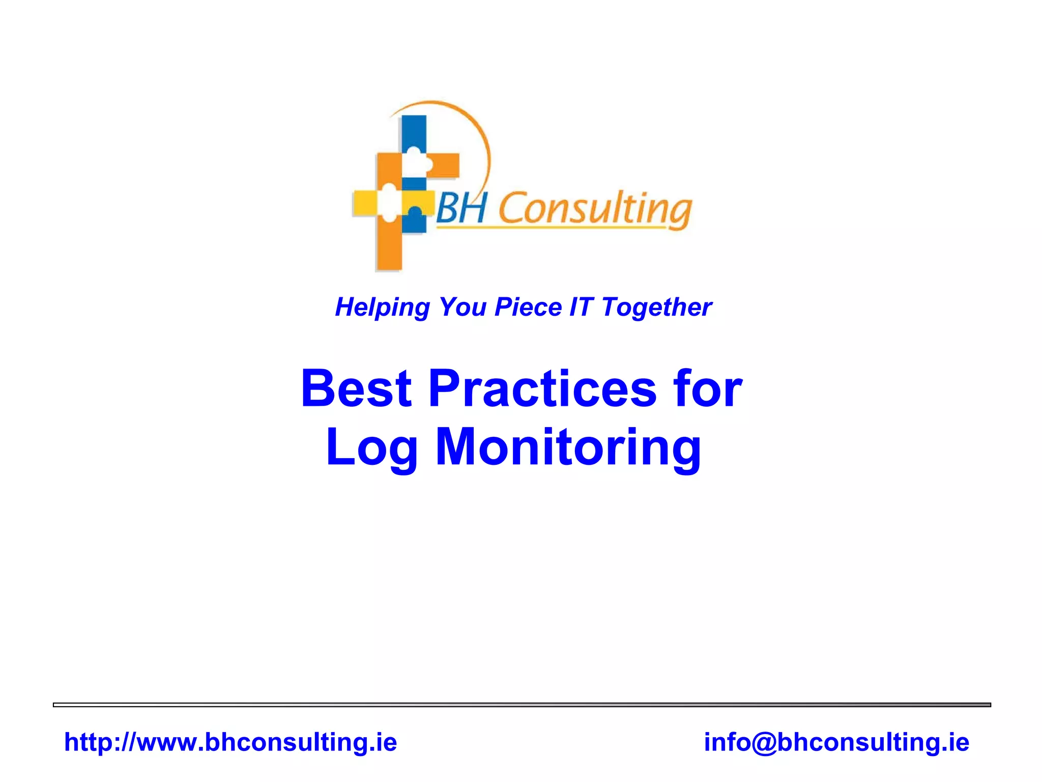 Best Practices for Log Monitoring  