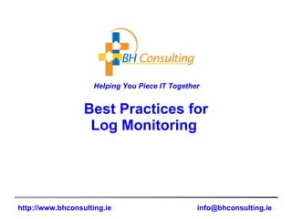Best Practices for Log Monitoring  