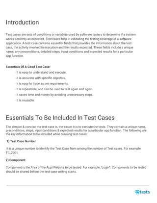 Best practices for test case creation & maintenance | PDF