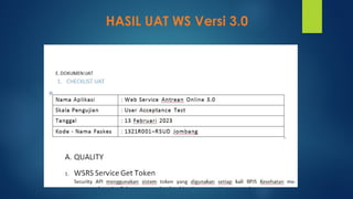 HASIL UAT WS Versi 3.0
 
