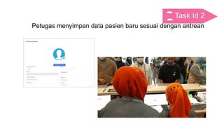 Task Id 2
Petugas menyimpan data pasien baru sesuai dengan antrean
 
