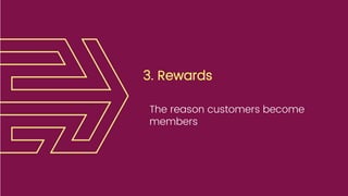 3. Rewards
The reason customers become
members
 
