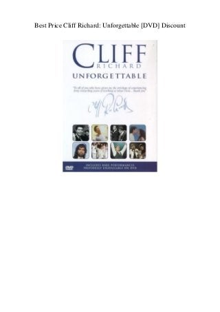 Best Price Cliff Richard: Unforgettable [DVD] Discount
 