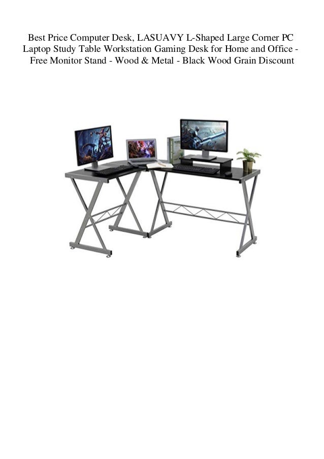 Best Price Computer Desk Lasuavy L Shaped Large Corner Pc Laptop Stu