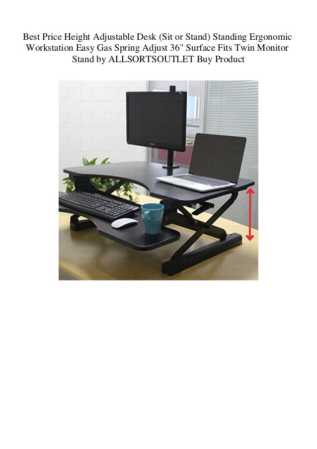 Best Price Height Adjustable Desk Sit Or Stand Standing Ergonomic W