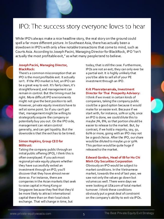 Private equity exit ipo advantages