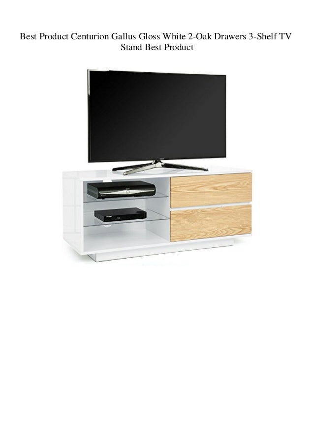 Best Product Centurion Gallus Gloss White 2 Oak Drawers 3 Shelf Tv St