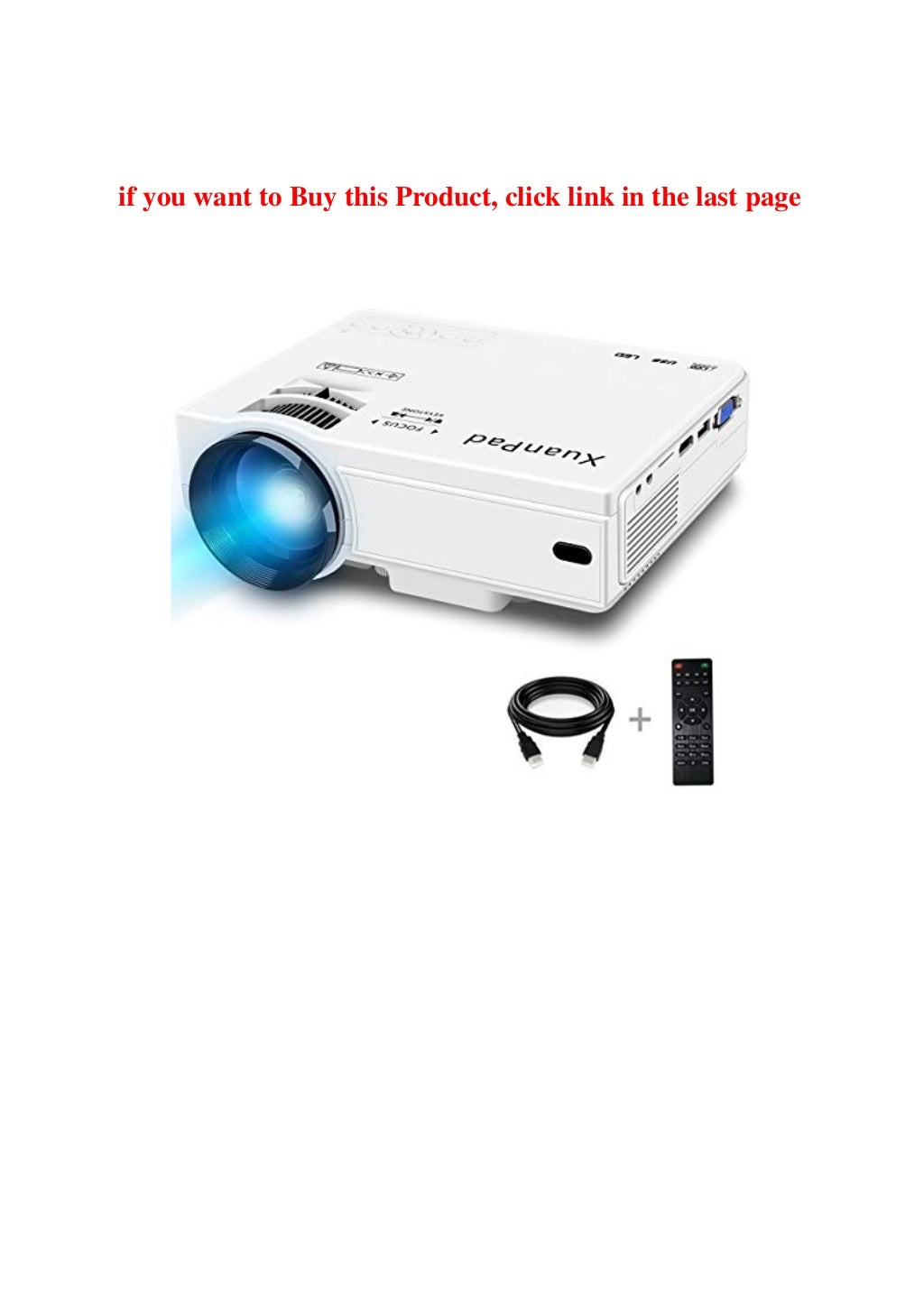 Best Product XuanPad Mini Projector 2400 Lumens Portable video