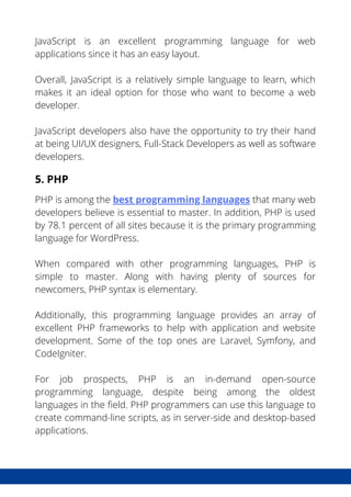 Best Programming Languages to Learn This Year | PDF
