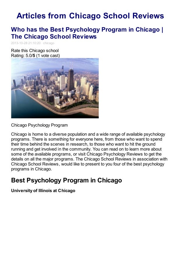 Best Psychology Program in Chicago