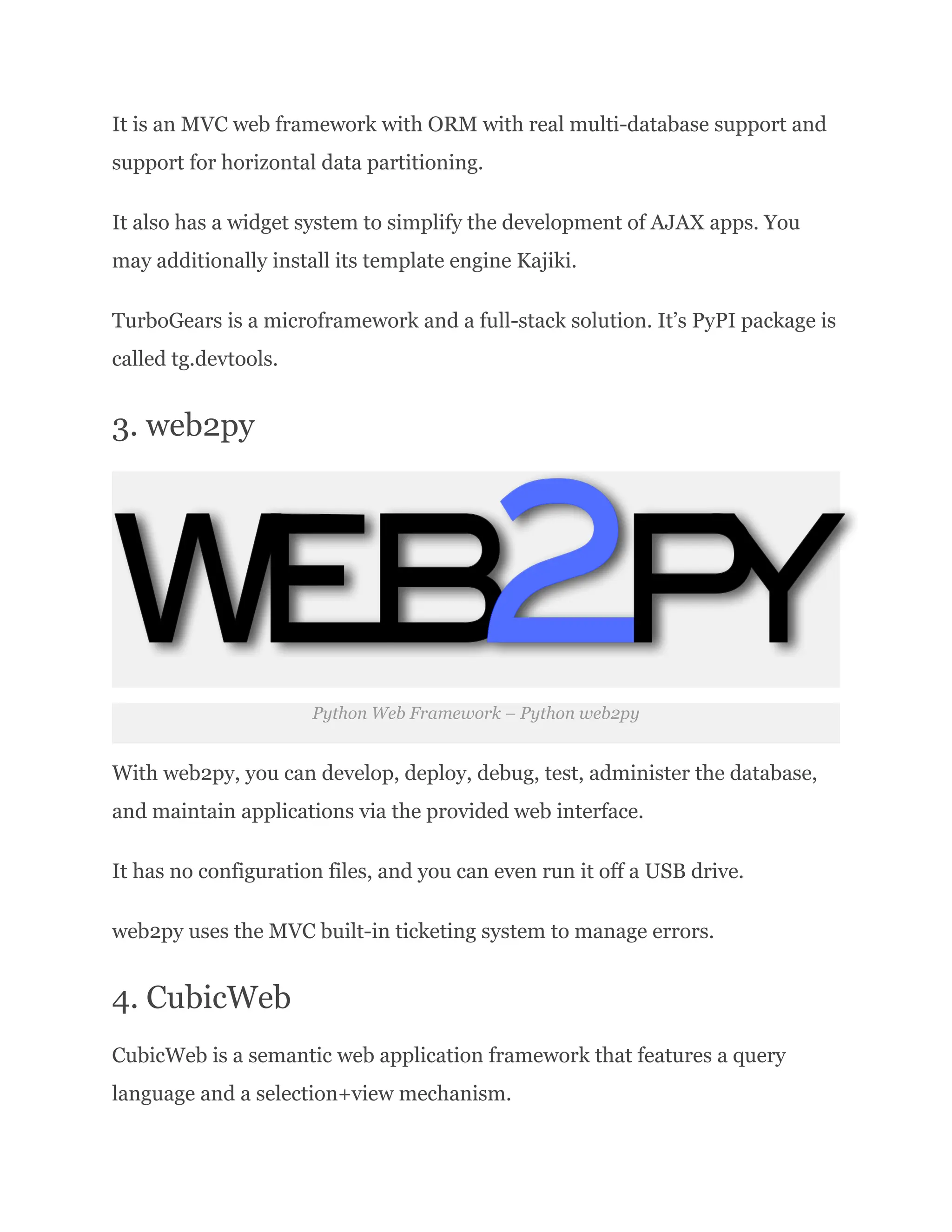 Python Web Framework – A Detailed List of Web Frameworks in Python | PDF