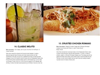 Best restaurant dishes cheesecakefactry