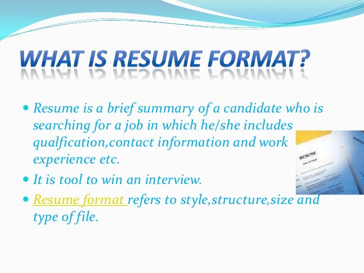 Types Of Resume Format