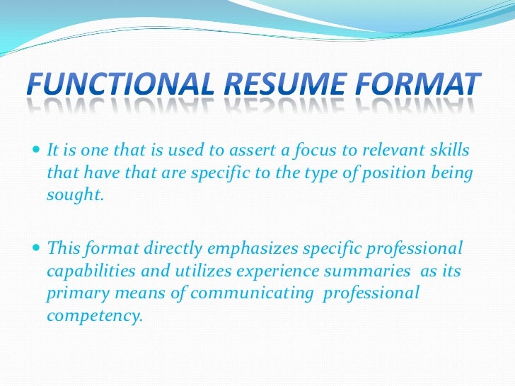 types of resumes formats